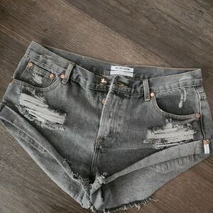 Authentic OneTeaspoon Distressed Gray Denim Shorts